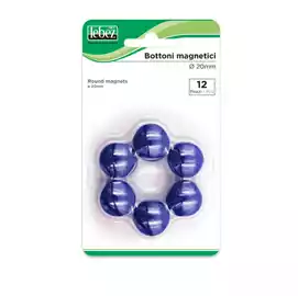 Bottoni magnetici Ø 2cm blu  blister 12 pezzi