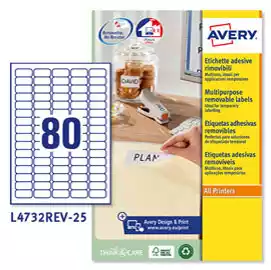 Etichette adesive L4732REV in carta angoli arrotondati rimovibili...