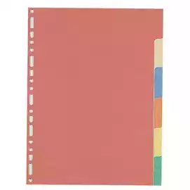 Separatore 6 tacche cartoncino colorato 240gr 21x29,7cm multicolore 