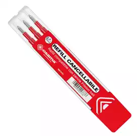 Refillper penne gel cancellabili punta 0,7mm rosso  conf. 3 pezzi