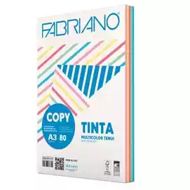 Carta Copy Tinta Multicolor A3 80gr mix 5 tenui Fabriano conf. 250 fogli