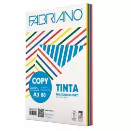 Carta Copy Tinta Multicolor A3 80gr mix 5 forti Fabriano conf. 250 fogli