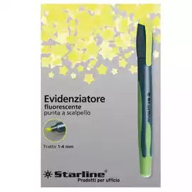 Evidenziatore a penna Starline punta scalpello trattoda 1,0 4,0mm giallo Starline