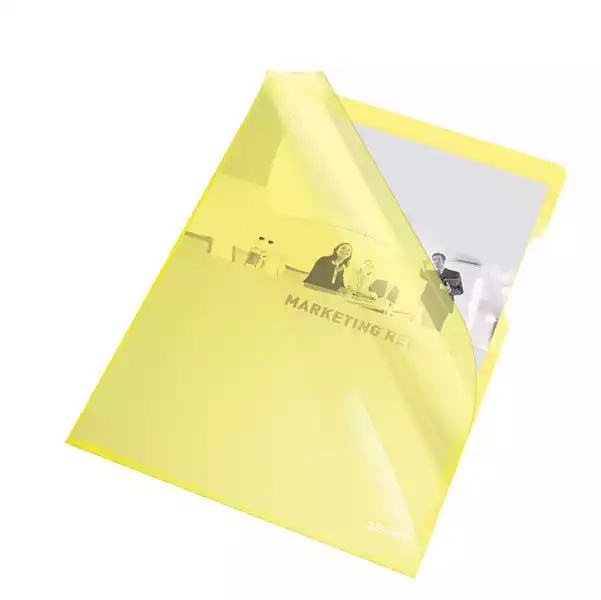 Cartelline a L PVC liscio 21x29,7cm giallo cristallo Esselte conf. 25 pezzi