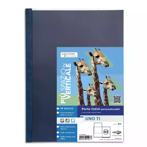 Portalistini personalizzabile Uno TI 30x42cm (libro) 36 buste blu Sei Rota
